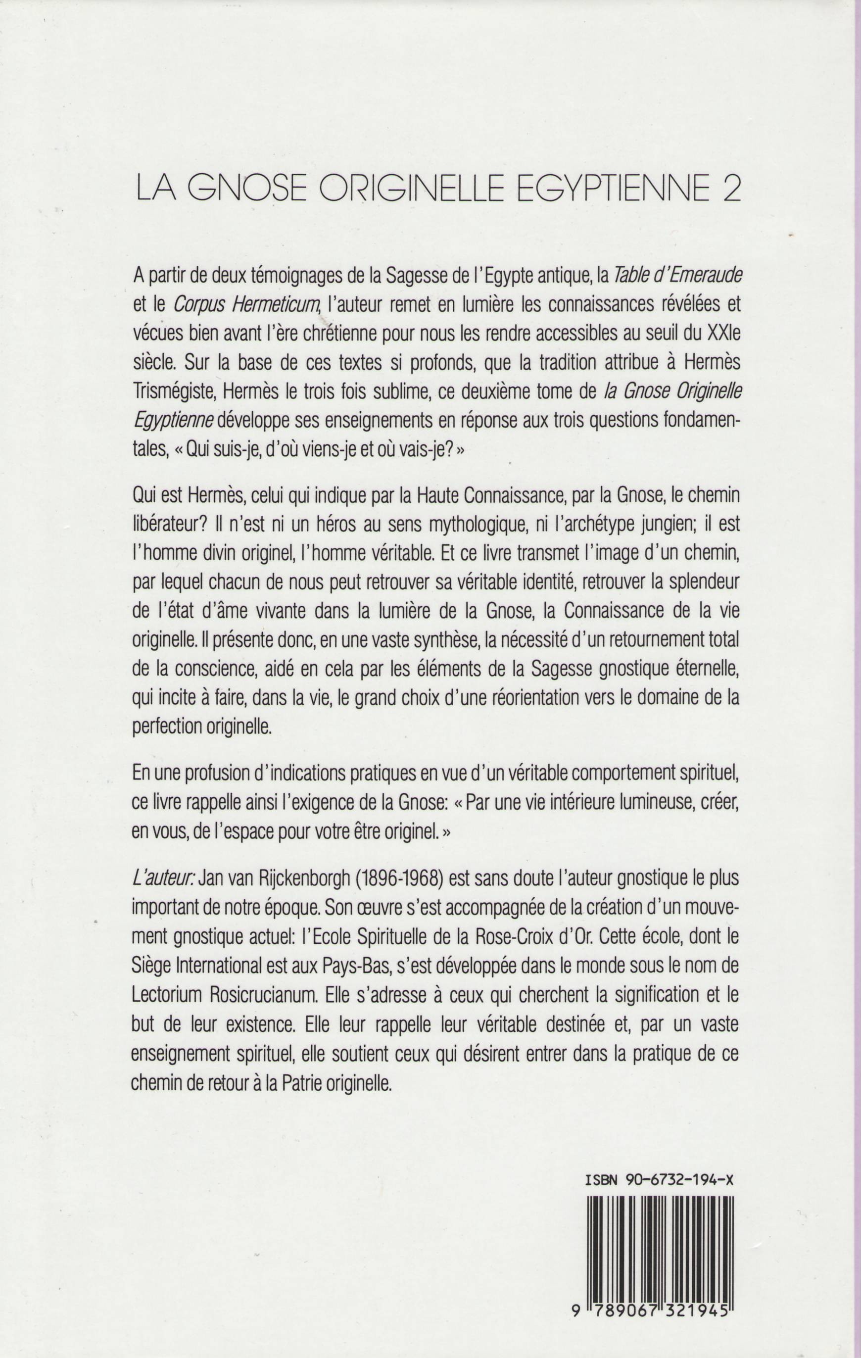 La Gnose Originelle égyptienne Tome 2 Editions Du Septénaire - 