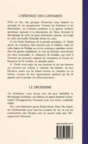 Livre L'Héritage des Cathares - Le Druidisme - Antonin Gadal - verso
