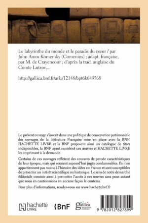 Livre Le labyrinthe du monde et le paradis du coeur - Comenius - verso