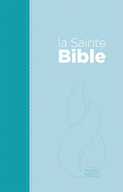Bible Segond NEG compacte couverture souple, toile duo bleu lagon et bleu ciel - couverture