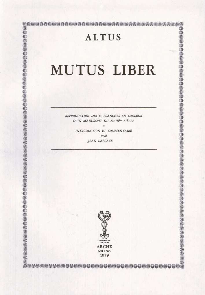 Livre Mutus Liber Arché - couverture